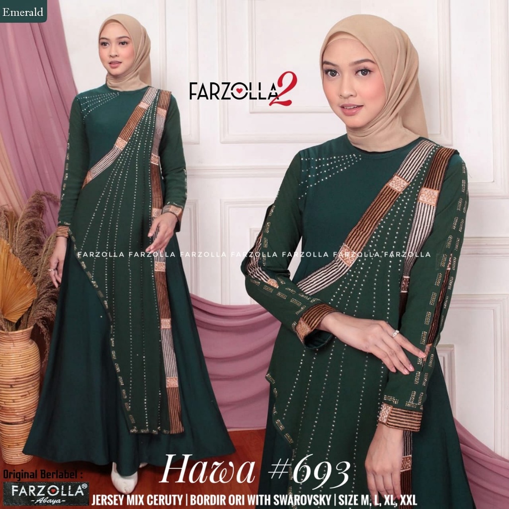 Gamis Turkey Abaya Bordir Asli Jersey Mix Ceruty Best Seller Original Produk By Farzolla