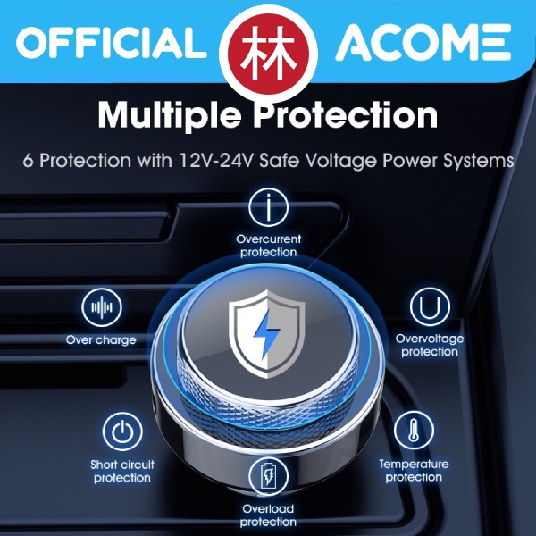 Acome ACC04 Car Charger 18W Bluetooth 5.0 USB Dual Port Fast Charging