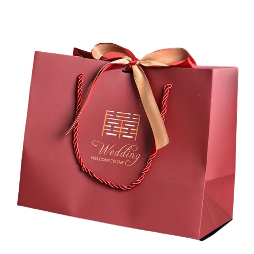 

Paper Bag Premium Merah Wedding + Pita Tas Goodie Bag Gift Box Tebal