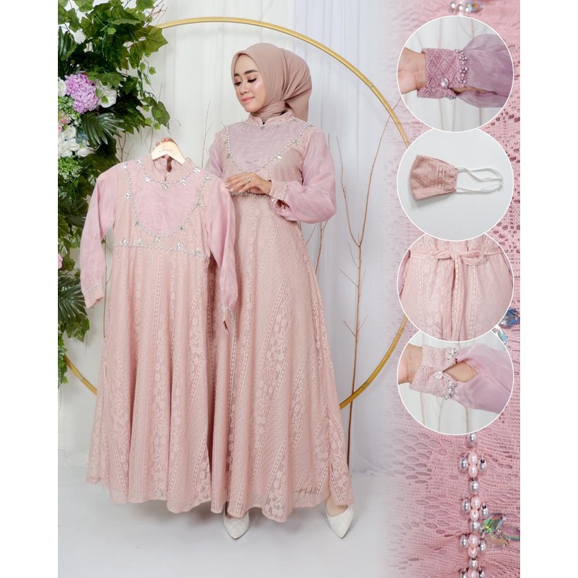 Gamis Couple Payet Terbaru || Gamis Ibu dan Anak || Dress Pesta Modern 2023 || Bisa Bayar di Tempat (COD) || Malika Dress ~ DVN STYLE