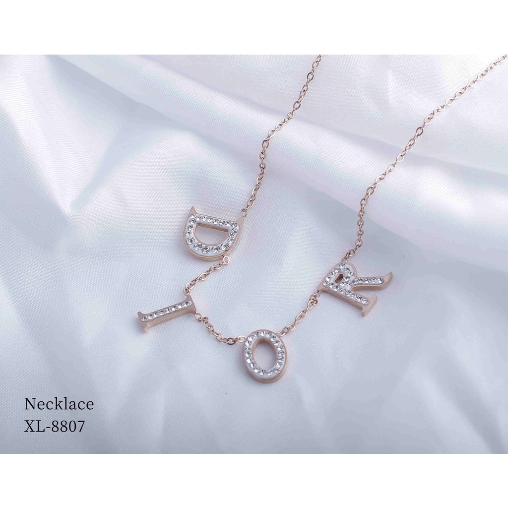 Kalung Titanium Permata Full Perhiasan Fashion 8807