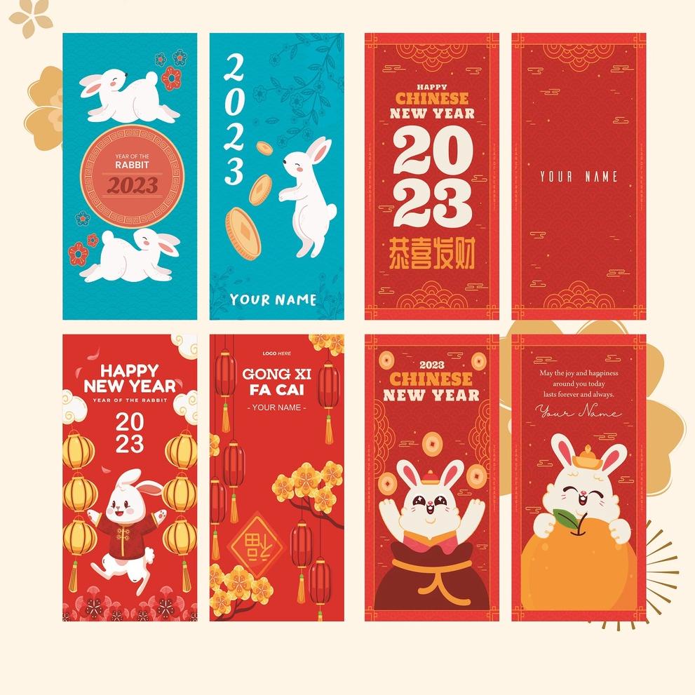 

5.5 Brand 12pcs Angpao Imlek Custom Nama / 2023 Chinese New Year Hongbao / Angpau Sincia Custom