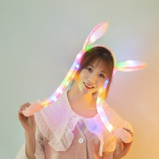 FYGALERY Bando Bunny Hat LED Topi Kelinci Bergerak Hairband Cute Murah