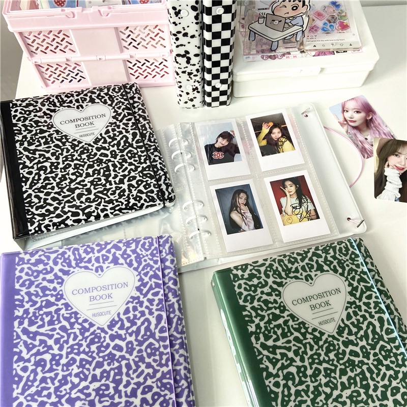 A6 Marble Binder 200 Pocket Lomo Card Seat Album 3 Inch Sederhana Korea Kpop Idol Photo Card Organizer Collection Book