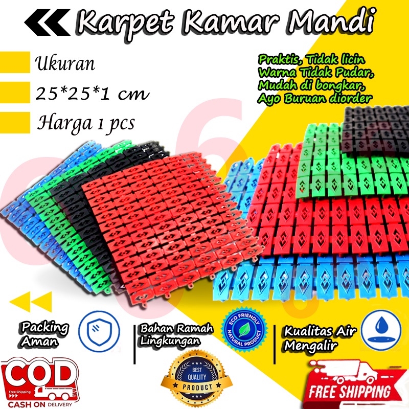 KARPET KAMAR MANDI POLKADOT BATHROOM 25 CM KESET ALAS KAKI ANTI LICIN ANTI SLIP MURAH COD