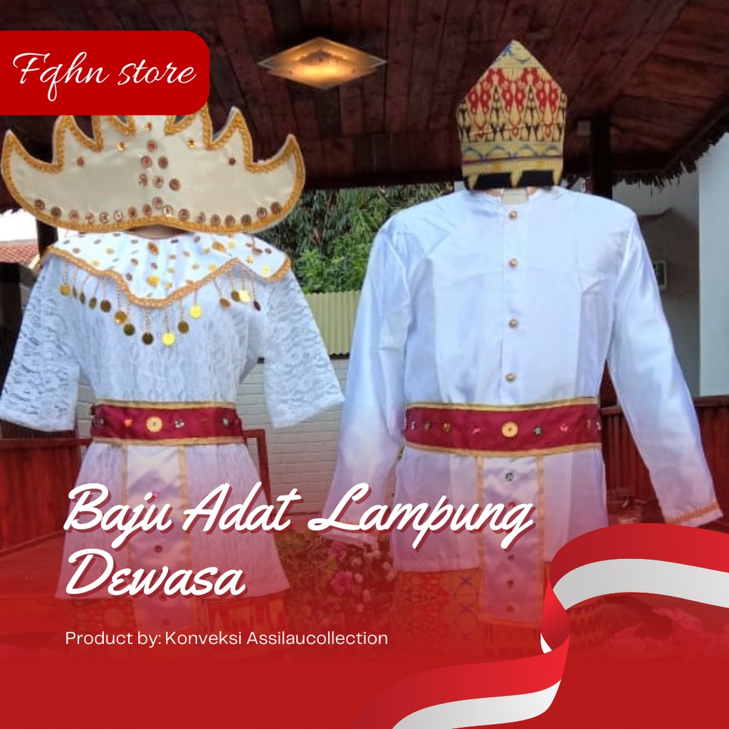 Baju adat Lampung dewasa satuan (Laki/Cewek)