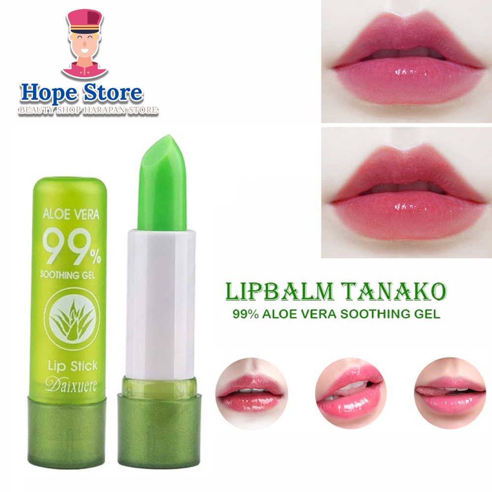 HOPE STORE - Lipbalm Tanako Aloevera / Lipstik Aloevera Lip Gloss / Lipbalm Pelembab Bibir Pria dan Wanita Alami