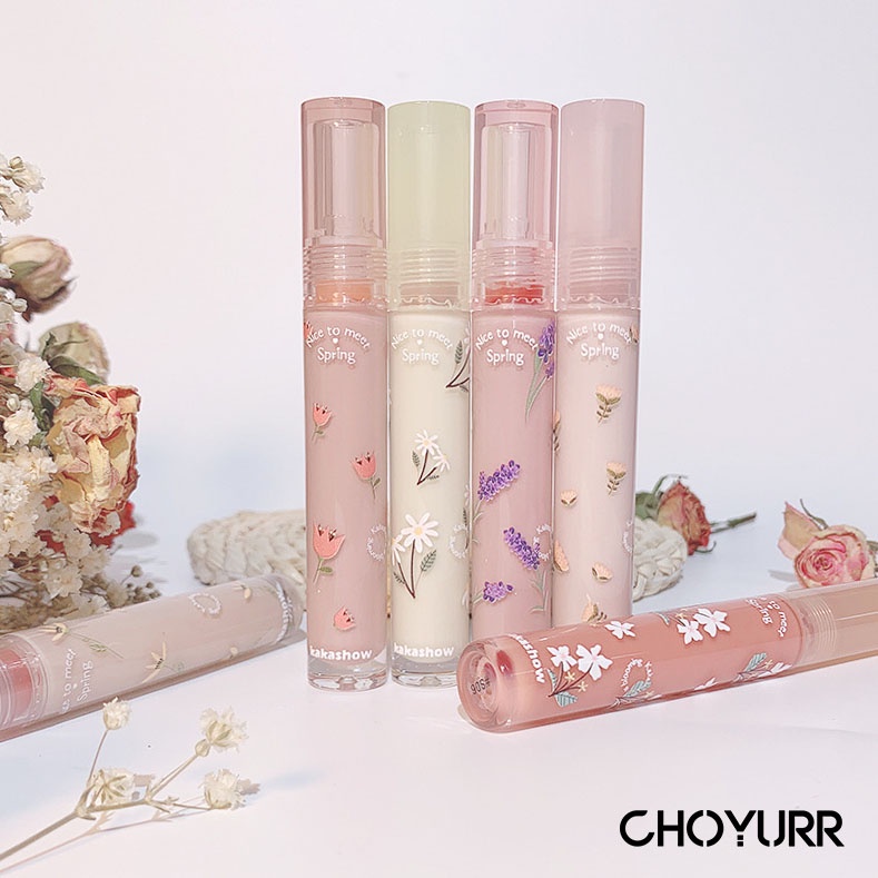 【COD】Kakashow Lip Gloss Flower The World 6 Warna Waterproof Moisturizing Lip Gloss Mist Nude-CH