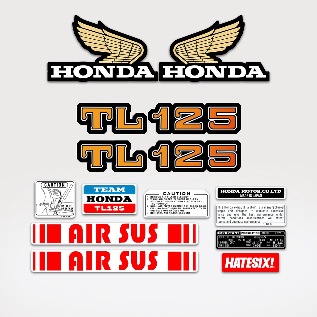 Sticker Decal Honda TL 125  1970 Hatesix