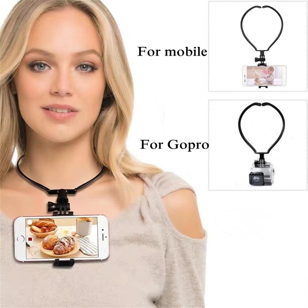 Neck Holder Lanyard Strap Kalung Leher for GoPro Smartphone - NL14 - Black