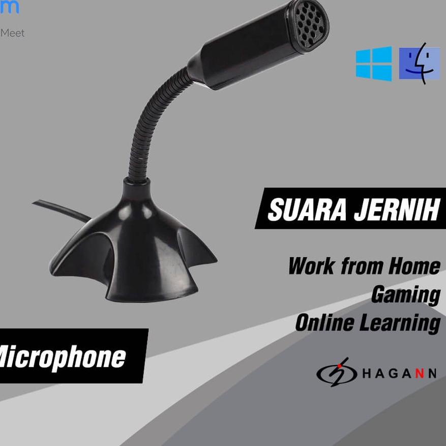 ✩ MIC-U03 USB Microphone Stand PC Laptop Mikrofon Kabel Condenser Kecil Microfon Zoom Meeting & Gami