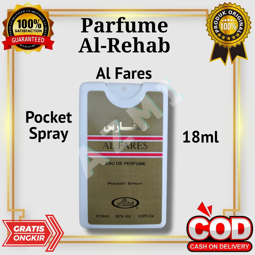 Parfum Al Rehab Al Fares Pocket Spray 18 ml Non Alkohol Original Jeddah