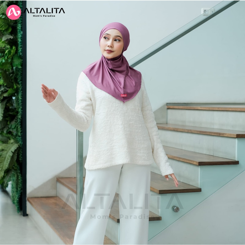 Altalita - Hijab Instan Tali Nyta Non Pet Kerudung Bergo Sport Non Pad Bahan Jersey Premium Cocok Untuk Olahraga Volly Futsal Senam dan Sehari-Hari