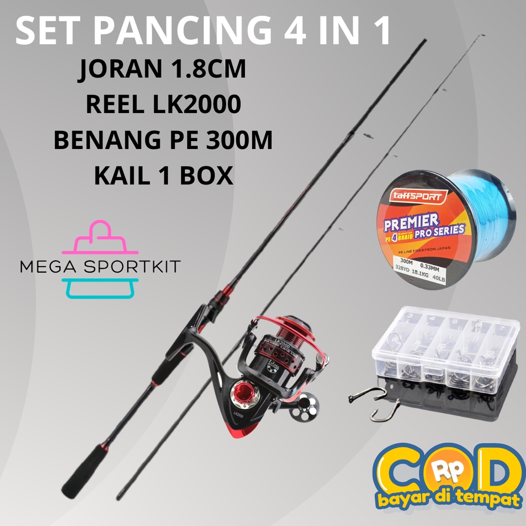 COD Pancing Set Joran Pancing 1.8M Ultralight Weight Spinning Fishing Rod Reel Pancing Spinning Fish