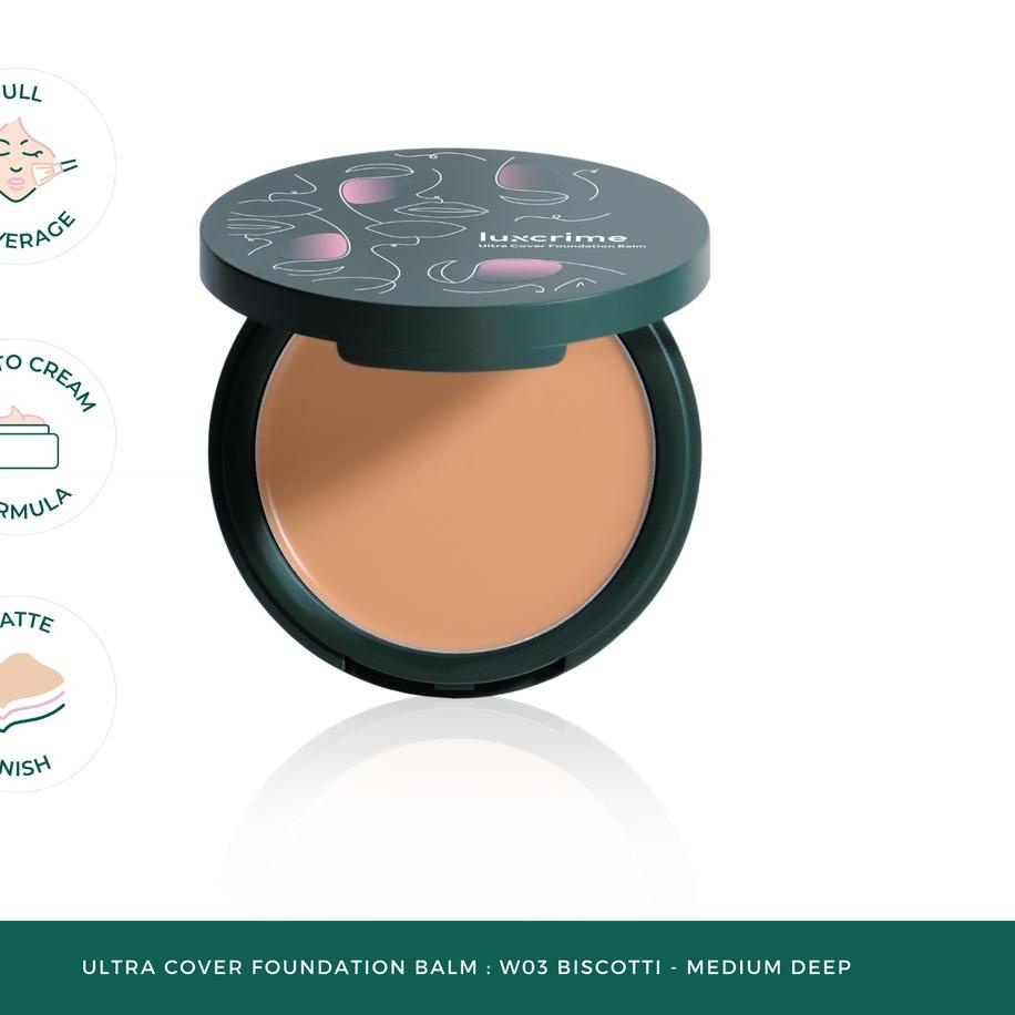 ✿ Luxcrime Ultra Cover Foundation Balm: W03 Biscotti - Medium deep ❁