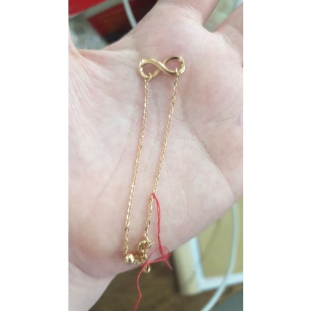 Gelang serut lotus infinity emas asli 375 380 muda jumbo besar kecil kado