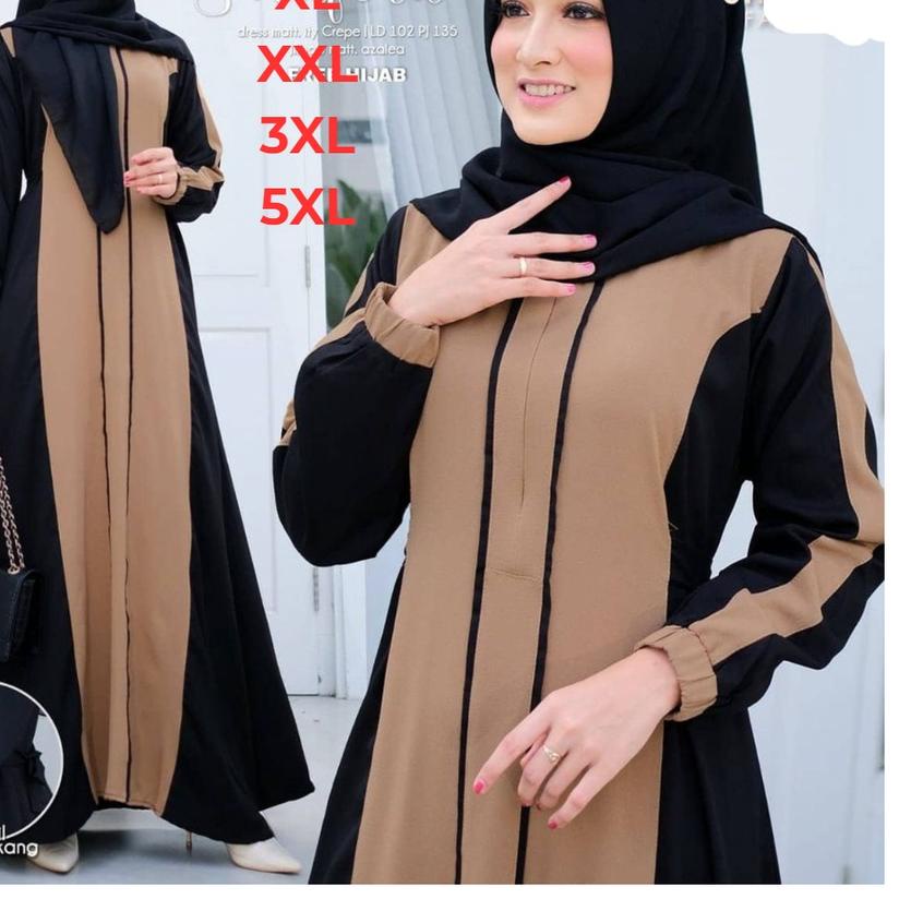 ◄ Baju Gamis Jumbo + Khimar Terkini 2022 Size L XL XXL XXXL 5XL Gamis Modern Desain Simple ♪