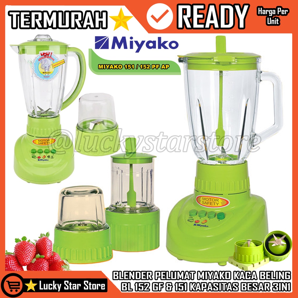 BLENDER BELENDER MIYAKO GELAS KACA BELING BLENDER MIYAKO KACA BL-152GF DAN 151GF 1.5LT LITER 3 INCI 