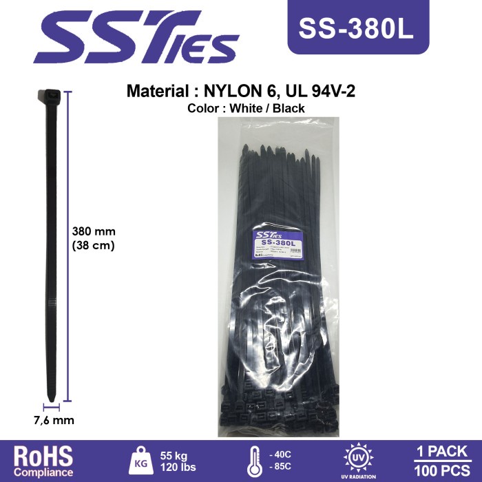 

Terlaris Sst / Ss-380L / Ss380L Kabel Ties / Cabel Ties 380X7.6Mm Ssties
