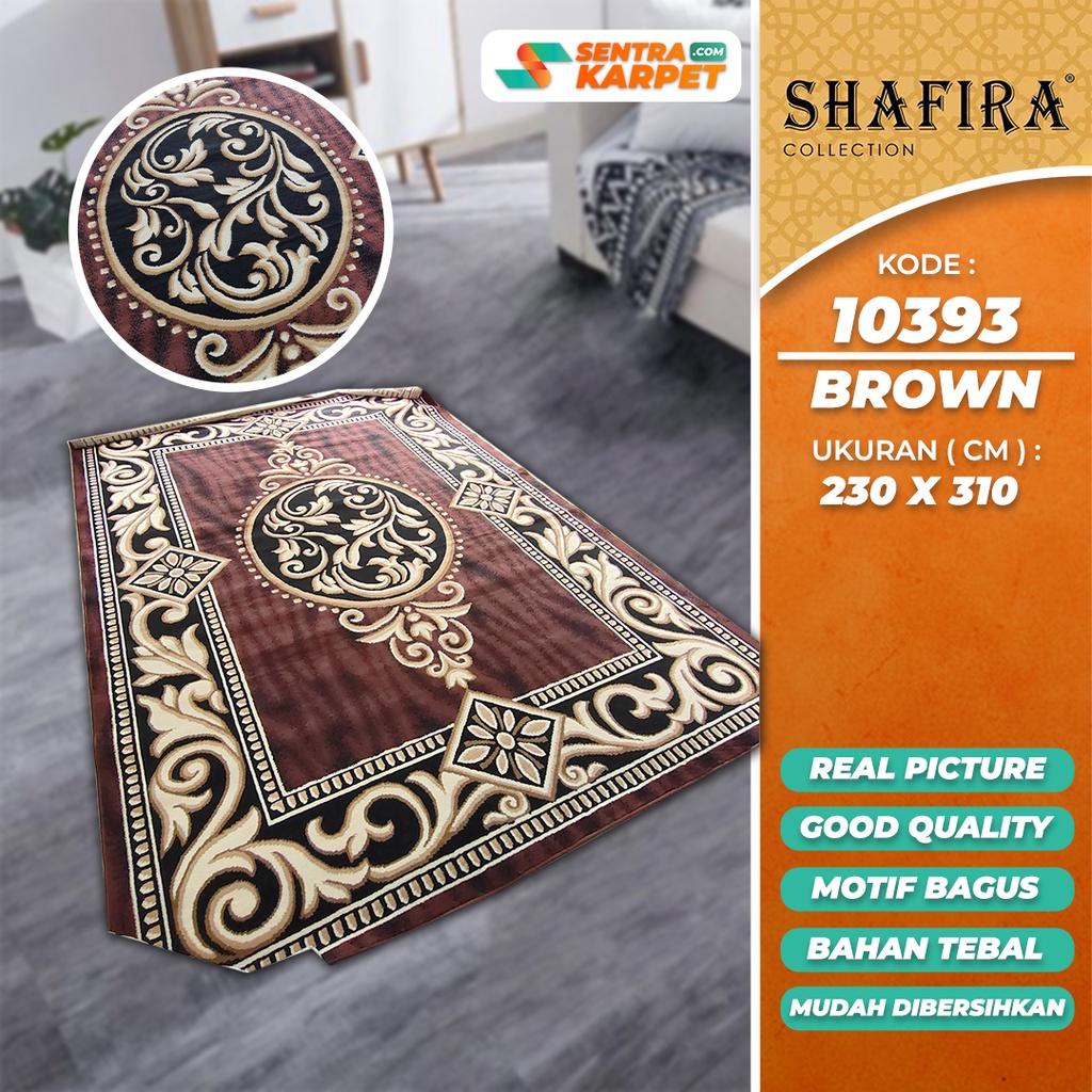 Karpet Ambal Lantai Rumah Permadani Murah - Shafira 10393 BROWN  | Ukuran : 230 x 310  | Pusat Grosi