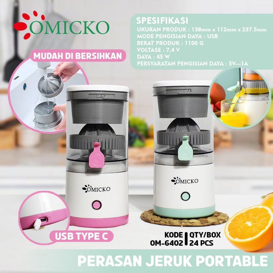 Juicer Portable Omicko / Alat Peras Jeruk OM6402