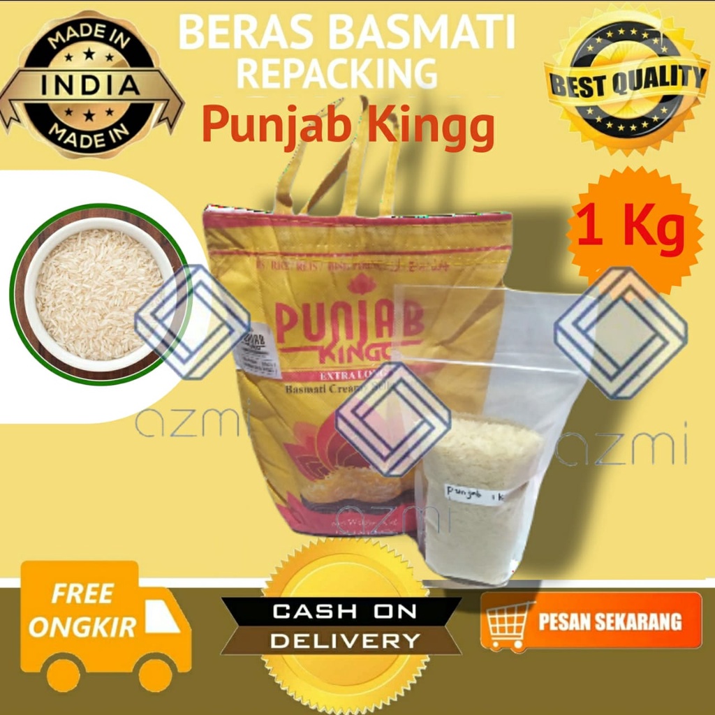 Beras Basmati 1kg Repacking Premium Punjab Kingg original Beras Brasmati Arab Basmati Rice nasi Kebuli