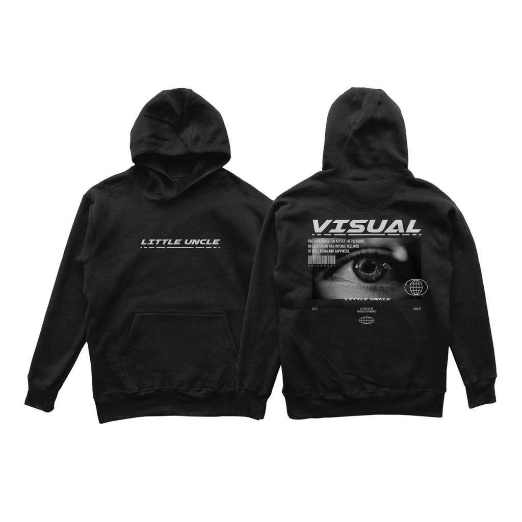 HOODIE SWEATER PRIA HITAM ORIGINAL LITTLE UNCLE VISUAL GRAPHIC / SWITER DISTRO PREMIUM QUALITY / SWE