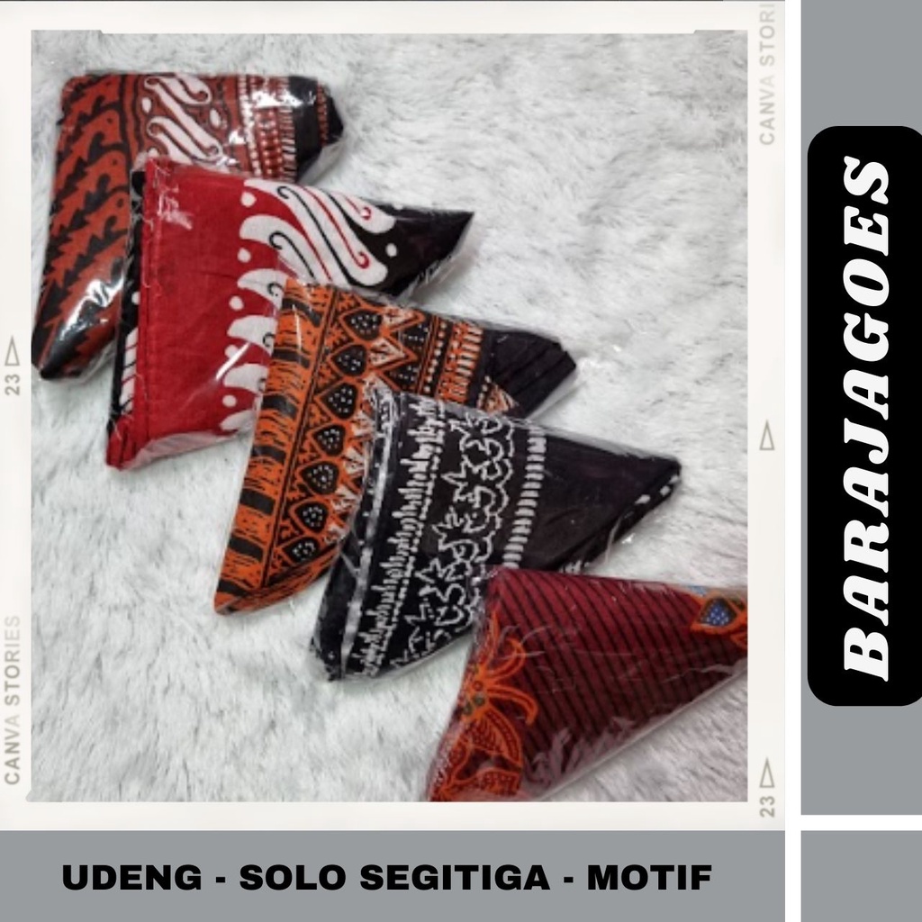 ✔️ Iket Ikat Kepala Batik Segitiga Jogja Solo /  Banyak Motif/ Iket Udeng kepala segitiga / Ikat Jaw