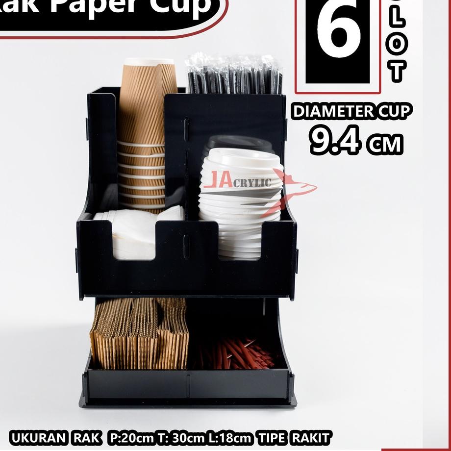 Belanja sekarangR7d7C Rak Paper Cup Akrilik / Organizer Paper Cup Coffee Cup 6 Slot