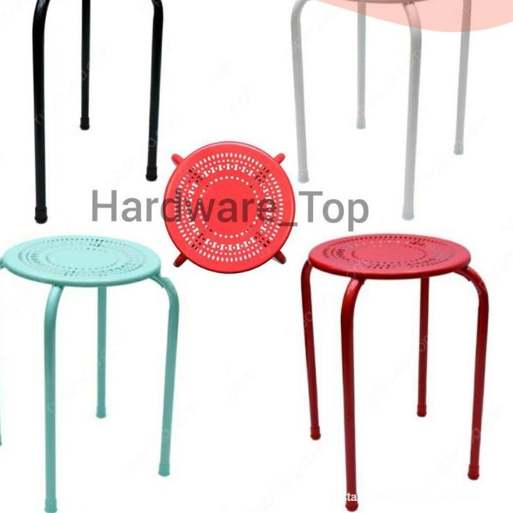 ➹ Kursi Cafe Bulat Minimalis Full Besi / Kursi Tamu / Bangku metal Minimalis serbaguna ➬