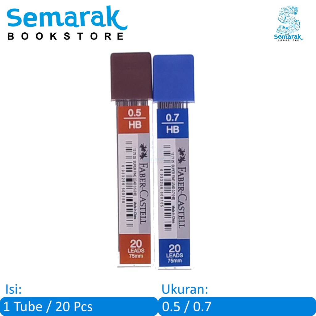 

Faber Castell Super Fine Lead Isi Pensil Mekanik HB 0.5 / 0.7 [1 Tube / 20 Pcs]