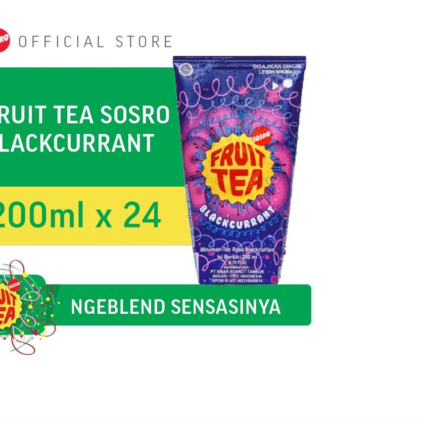 

✬ Fruit Tea Sosro BlackCurrant Genggam 200 ml isi 24 pcs ֍