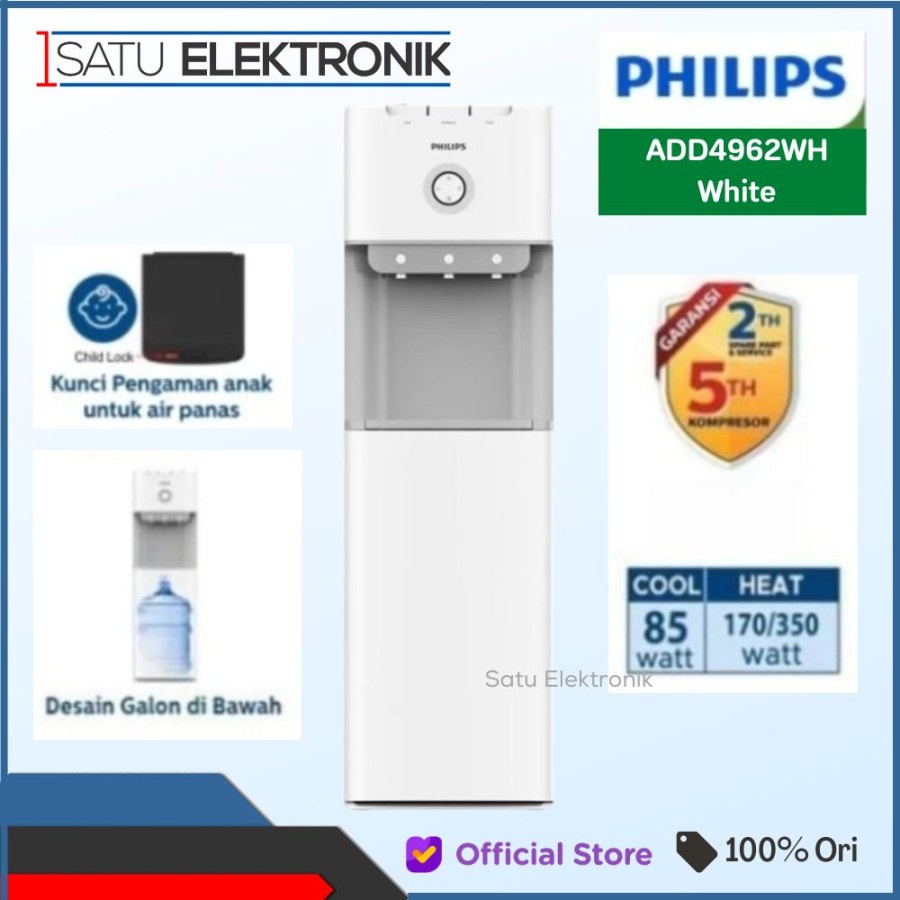 Dispenser Philips ADD 4962 /70 GY/WH Galon Bawah Bottom Loading ADD4971 ADD4966 ADD4972