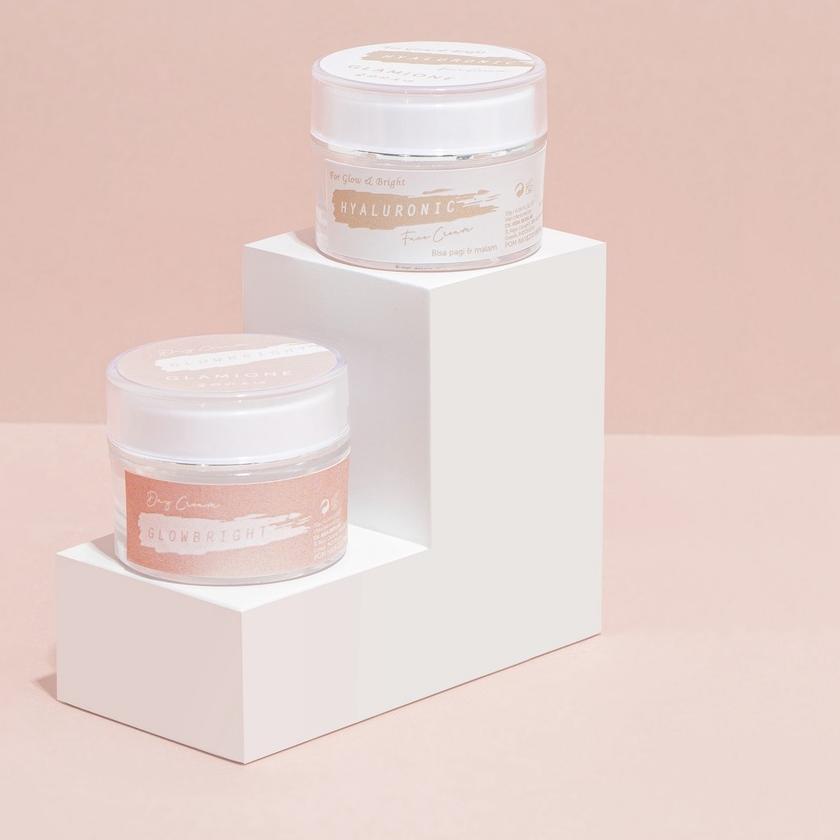 ➷ Double Brightening Cream Glow Skincare Glamione ✭
