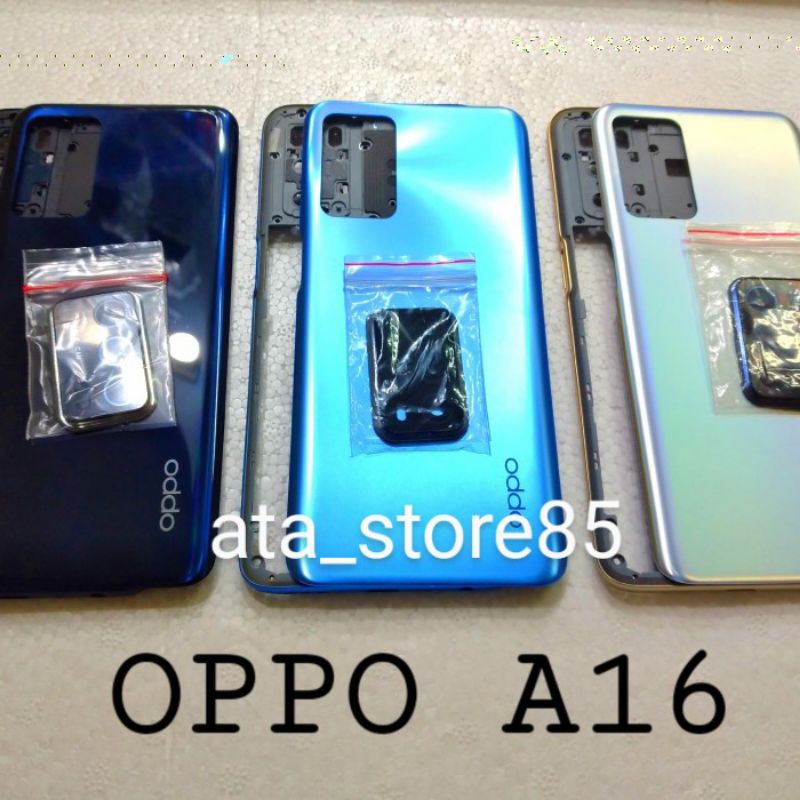 Casing Fullset Oppo A16 | A 16 Kesing Housing Backdoor Backdor Backover BC Back Tutup Belakang Baterai Original