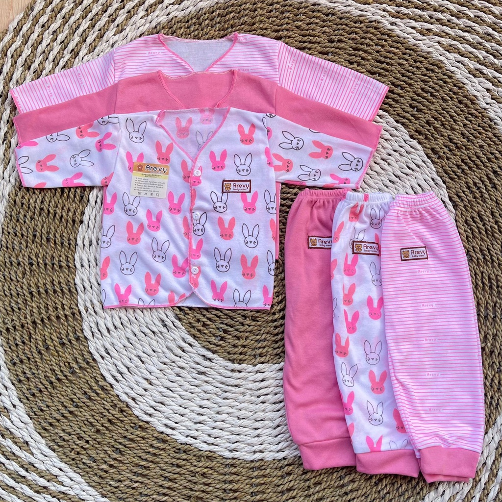 Paket Baju Bayi Newborn Arevy &amp; Kenzie Babywear 0-3 Bln Pink Series Perlengkapan Bayi Baru Lahir &amp; Kado Baby Giftset Paket Lahiran Setelan Piyama Bedong STK Jumper Popok Gurita Topi