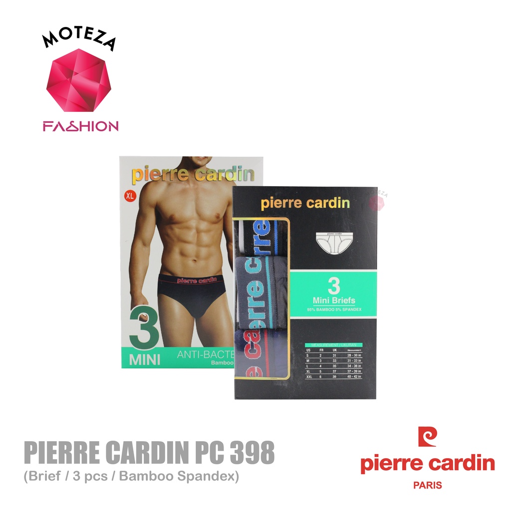 Moteza Celana Dalam Underwear Brief Pria Bamboo - Pierre Cardin PC 398 / PC398 - Isi 3 pcs