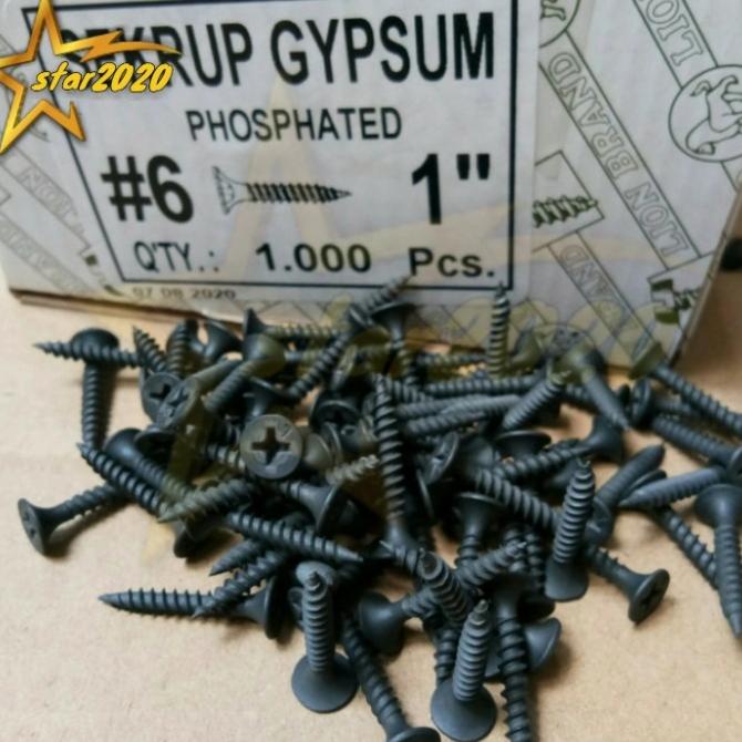 sekrup gypsum 6x1 lion 1000pcs