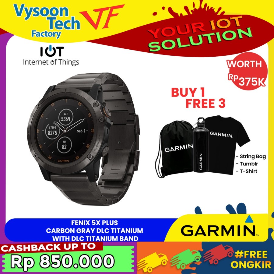 Garmin Fenix 5X Plus Sapphire Carbon Gray DLC Titanium