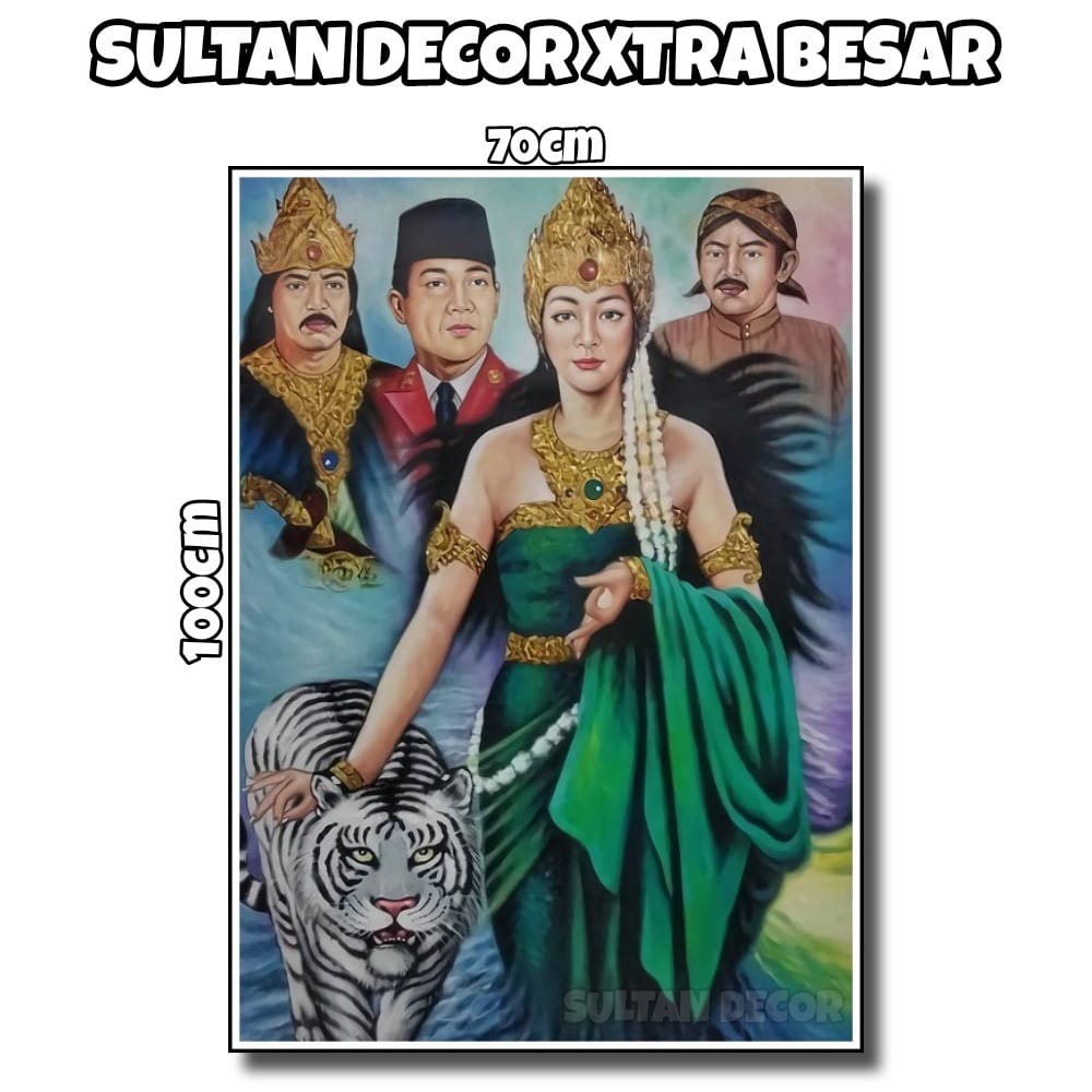 LUKISAN POSTER CETAK NYI RORO KIDUL XTRA BESAR UKURAN 100X50CM 100X70CM 100X100CM 150X100CM 200X100C