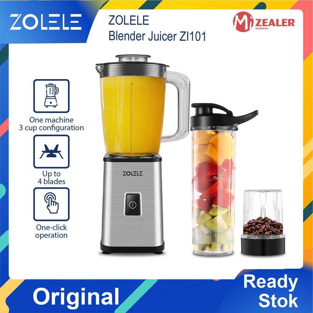 ZOLELE Blender Juicer Besar 1520ML Cold Ampas Terpisah 3 In 1 Pembuat Jus Sharp Ampas Juicer Mixer Stainless Steel ZI101
