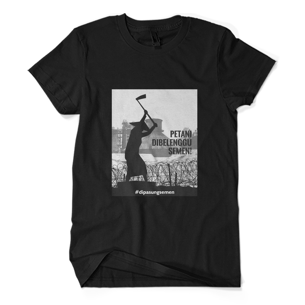 Baju Kaos Pria PETANI DIBELENGGU SEMEN - Kaos Petani Sablon KAOS KAGE