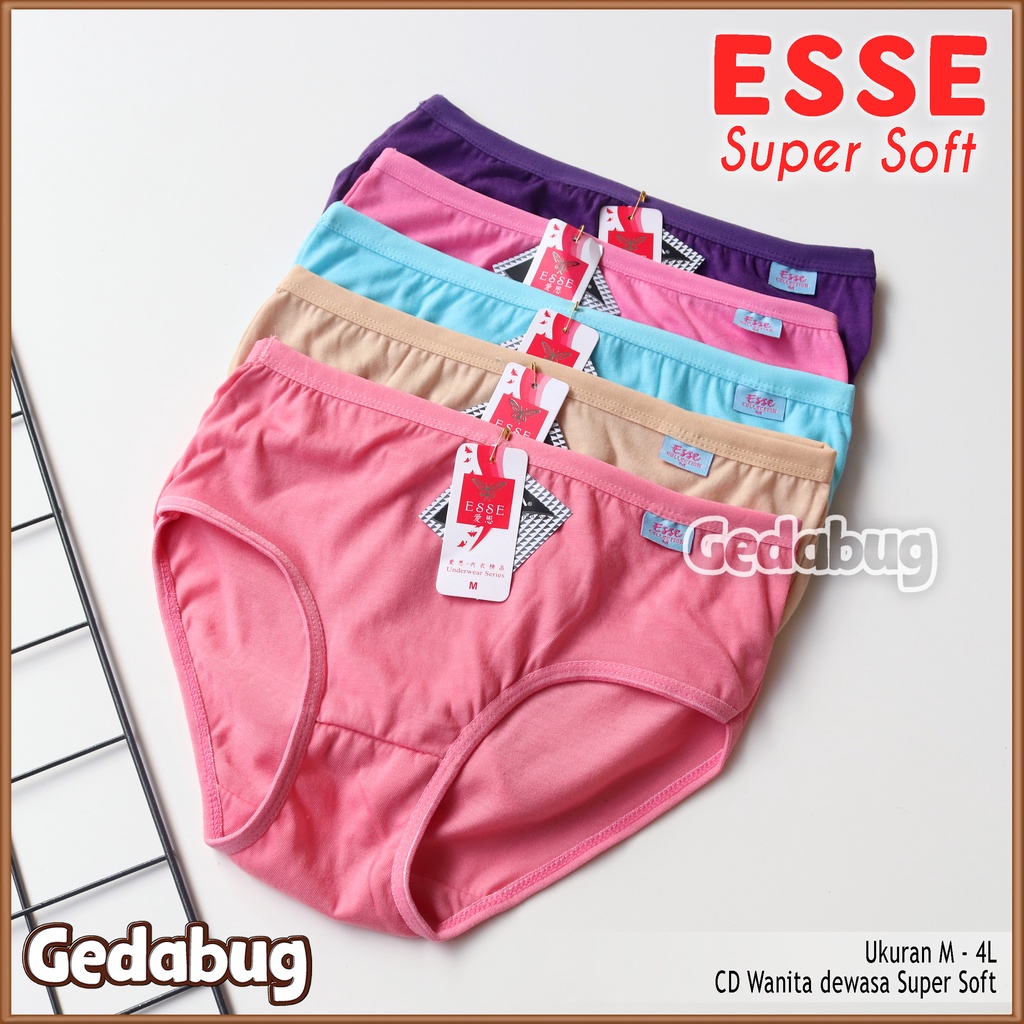 3 Pcs - CD Wanita ESSE Supersoft | Celana dalam wanita Murah Berkualitas | Gedabug