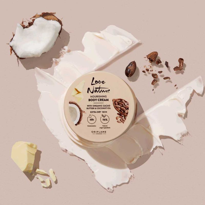 Love Nature Nourishing Body Cream/Shower Cream/Liquid Hand Soap With Organic Cacao Butter &amp;Coconut Oil