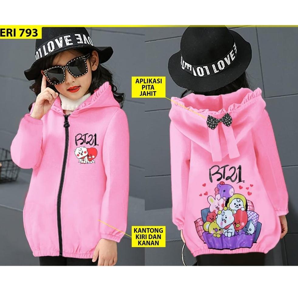 BEST SELLER Jaket Anak BTS / BT21 - Jaket bt21 - sweater BTS anak cewe -mantel anak -jaket anak cewe