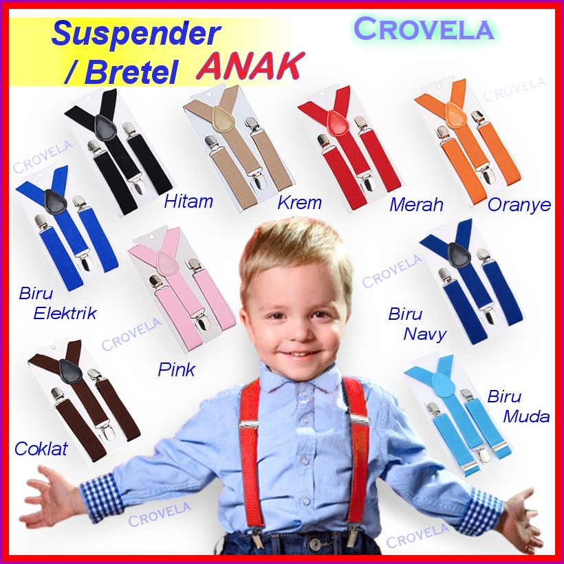 Suspender Bretel ANAK Balita TK PG Playgroup Cowok Laki Kecil Anak2 Cewek Pesta Dasi Kupu Bayi Lucu 