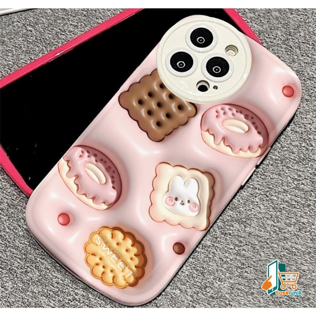 SS146 SOFTCASE MOTIF COOKIES AKSEN 3D FOR IPHONE 6 6+ 7 8 7+ 8+ X XS XR XS MAX 11 12 13 14 PRO MAX 14 MAX CS5399