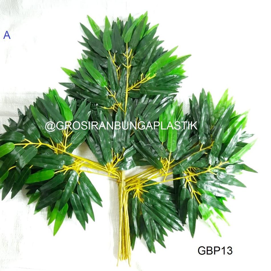 ➵ Daun Artificial/Daun Hias/Daun Plastik/Daun Dekorasi/Daun Bambu Hijau ➲