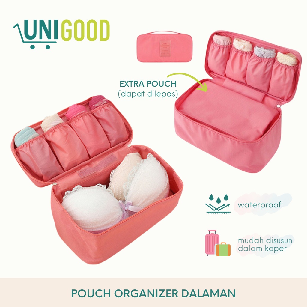 UNIGOOD - Underwear Travel Bag Tas Pouch Organizer Dalaman Waterproof