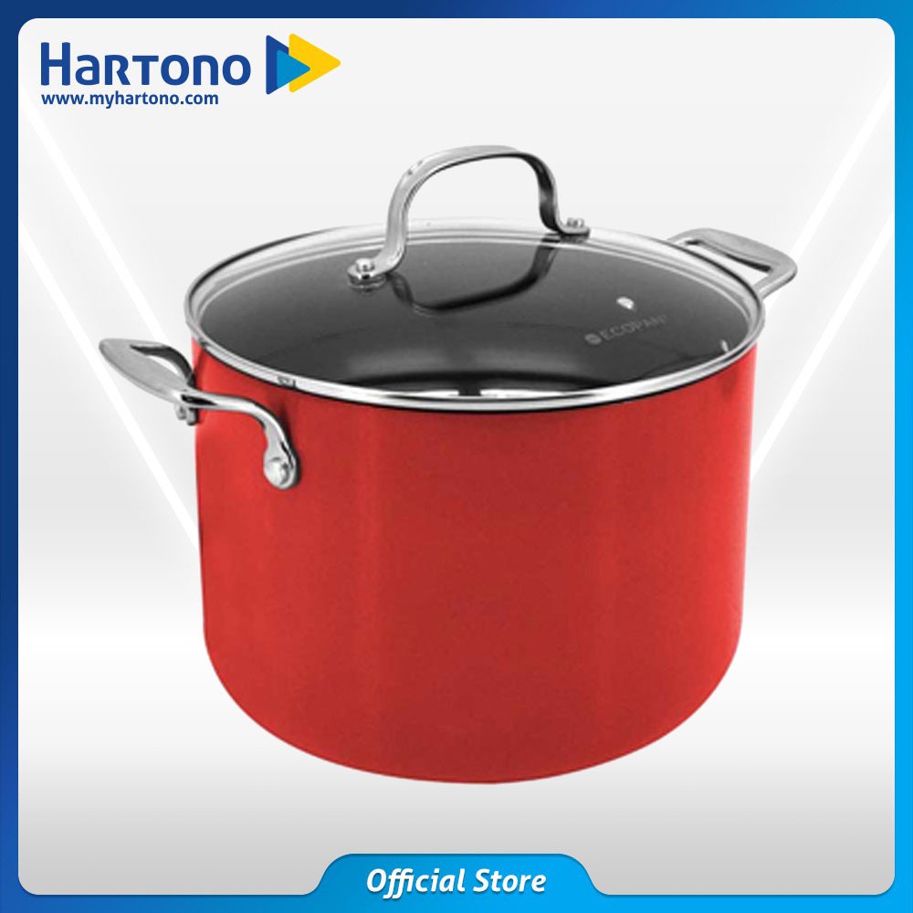 ECOPAN STOCK POT RED 24CM NECOST24DCCR